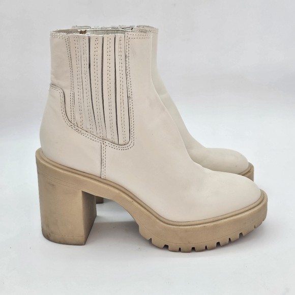 Dolce Vita Caster H2O Waterproof Platform Ankle Boots Ivory Size 6.5 - Picture 3 of 12